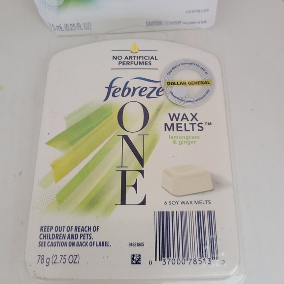Febreze One Soy Wax Melts Lemongrass and Ginger Small Spaces Bamboo NEW - Picture 3 of 4